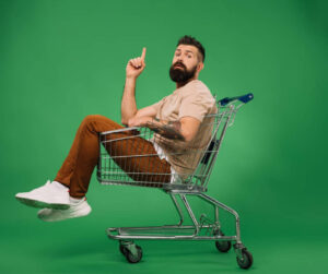 Guy sitting in cart